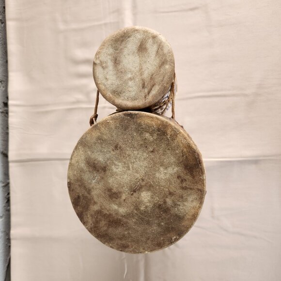 Moroccan Hand-Painted Ceramic Bongo Drums with Goat Hide – Handmade Folk Art - Picture 8 of 16